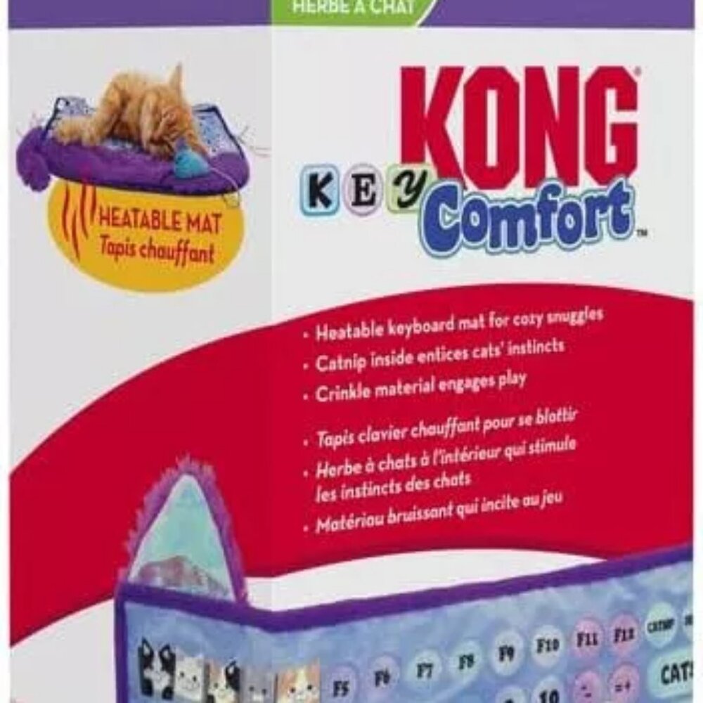 KONG Comfort Key Play Mat - Heatable Crinkle Computer Keyboard Mat for Snuggling